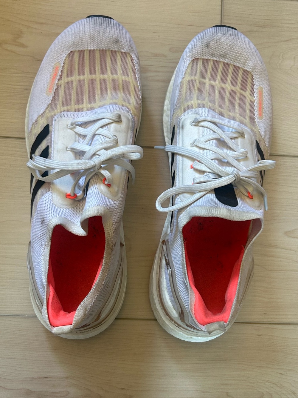 Adidas Men’s Running Shoes Size 10.5 White/Orange – Good Condition